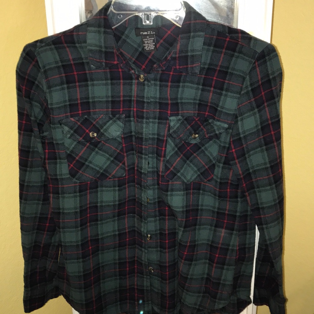 Dark green rue 21 flannel